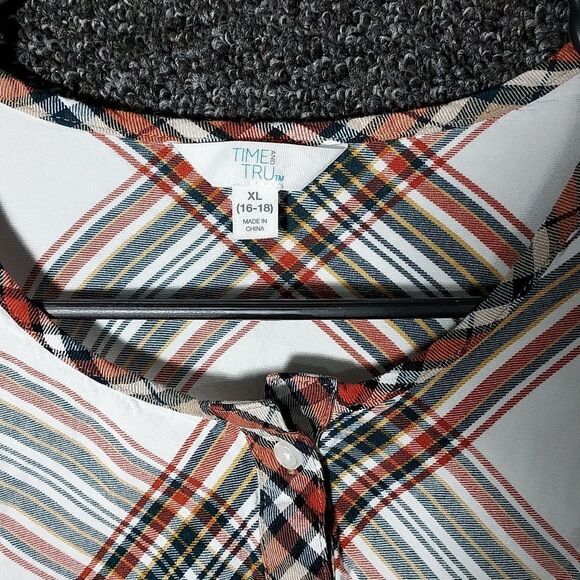 Time and Tru XL 16-18 Sleeveless Ruffles Red, Navy, Black and White - Picture 4 of 12